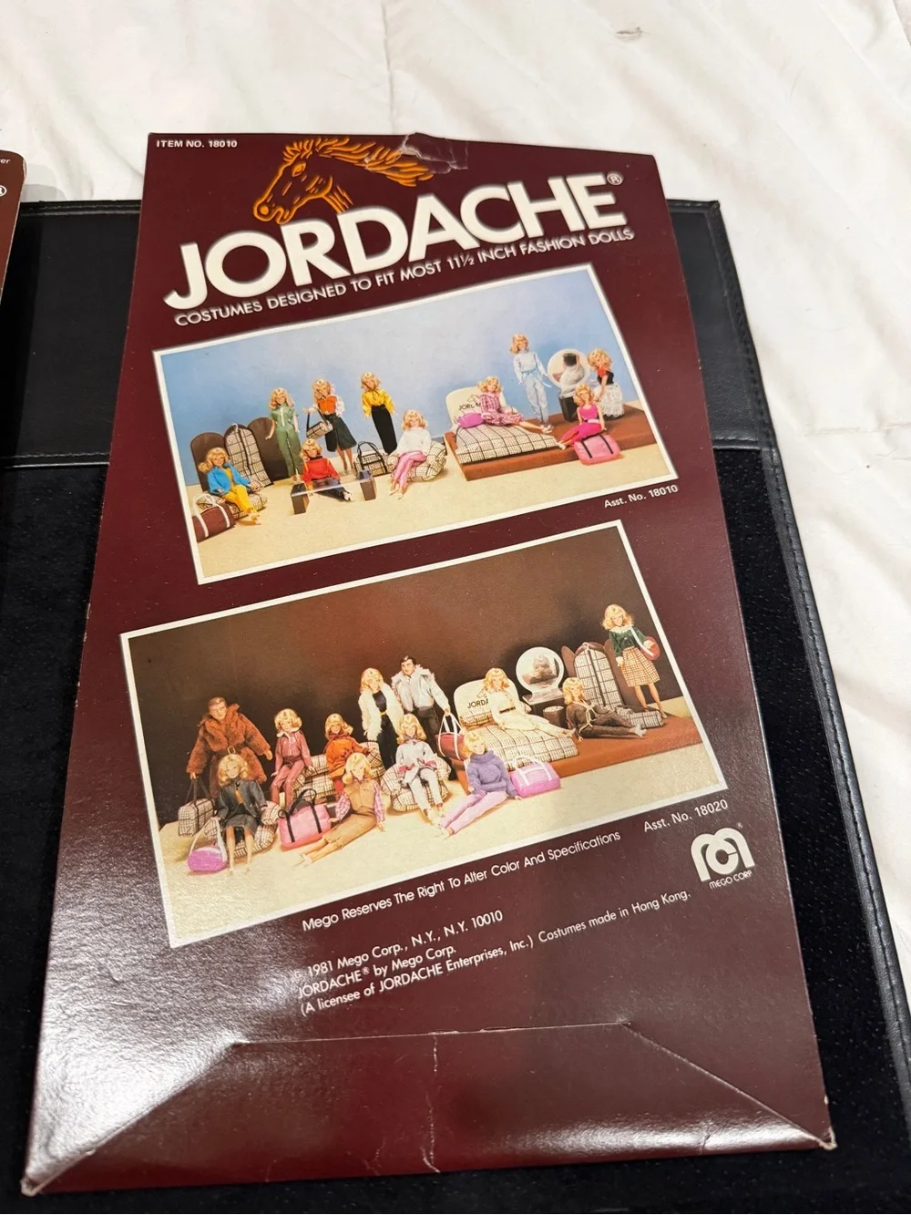 Vintage 70’s/80’s Jordache Pack of Four Doll Outfits in Pink, Black, Red, Yellow